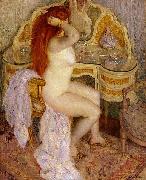 frederick carl frieseke Nude Seated at Her Dressing Table oil painting on canvas